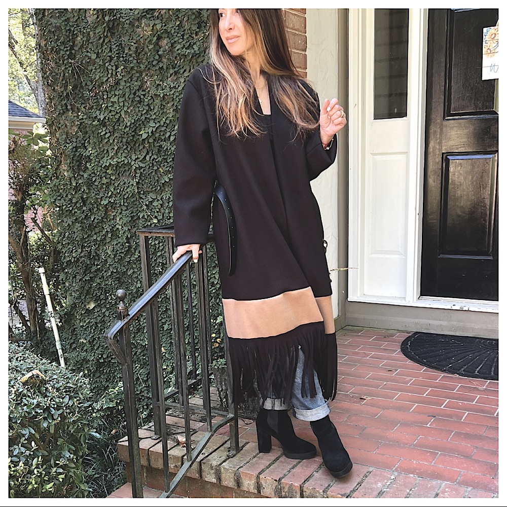 Made In Italy Most Fabulous Fringe belted Coat - Picture 2 of 12